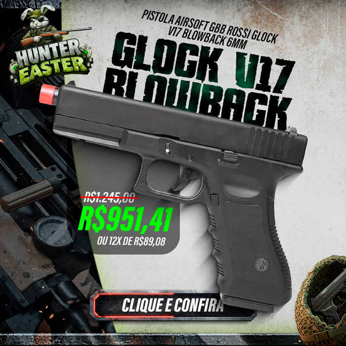 Pistola Airsoft GBB Rossi Glock V17 BlowBack 6mm